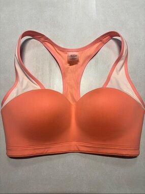 CALIA by Carrie Underwood Coral and Cream Racerback Padded Sports Bra